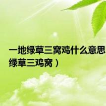一地绿草三窝鸡什么意思(一地绿草三鸡窝)