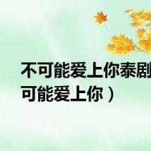 不可能爱上你泰剧（不可能爱上你）