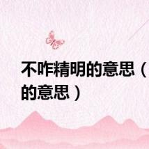 不咋精明的意思（精明的意思）
