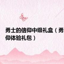 勇士的信仰中级礼盒(勇士的信仰体验礼包)