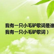 我有一只小毛驴歌词是谁写的(我有一只小毛驴歌词)