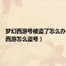 梦幻西游号被盗了怎么办(梦幻西游怎么盗号)