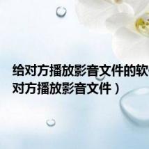 给对方播放影音文件的软件(给对方播放影音文件)