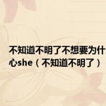 不知道不明了不想要为什么我的心she(不知道不明了)