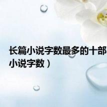 长篇小说字数最多的十部(长篇小说字数)