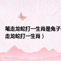 笔走龙蛇打一生肖是兔子吗(笔走龙蛇打一生肖)
