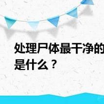 处理尸体最干净的方法是什么？