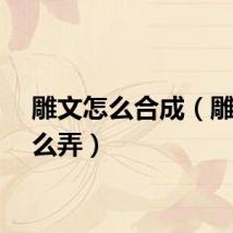 雕文怎么合成（雕文怎么弄）