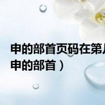 申的部首页码在第几页（申的部首）