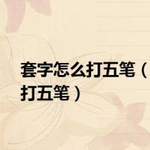 套字怎么打五笔（怎么打五笔）