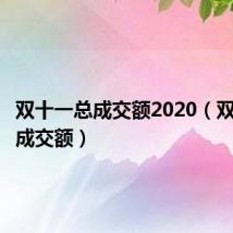 双十一总成交额2020(双十一总成交额)