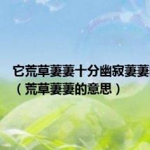它荒草萋萋十分幽寂萋萋的意思(荒草萋萋的意思)
