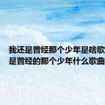 我还是曾经那个少年是啥歌(我还是曾经的那个少年什么歌曲)