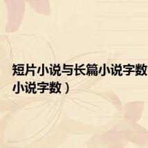 短片小说与长篇小说字数(长篇小说字数)