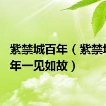 紫禁城百年(紫禁城600年一见如故)