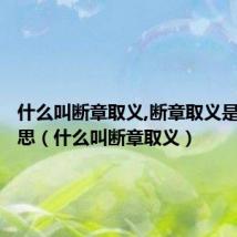 什么叫断章取义,断章取义是什么意思(什么叫断章取义)