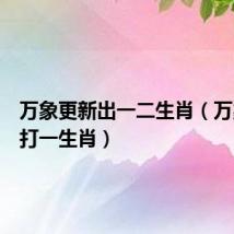 万象更新出一二生肖(万象更新打一生肖)