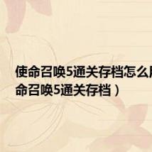 使命召唤5通关存档怎么用(使命召唤5通关存档)