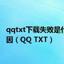 qqtxt下载失败是什么原因(QQ TXT)