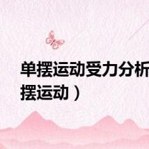 单摆运动受力分析（单摆运动）