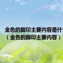 金色的脚印主要内容是什么30字(金色的脚印主要内容)