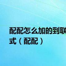 配配怎么加的到联系方式（配配）