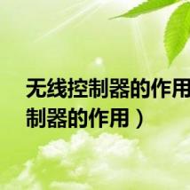 无线控制器的作用(控制器的作用)