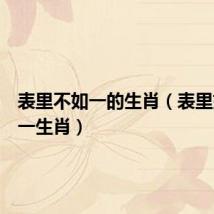 表里不如一的生肖（表里如一打一生肖）