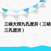 三峡大坝九孔泄洪(三峡大坝有三孔泄洪)
