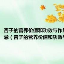 杏子的营养价值和功效与作用及禁忌(杏子的营养价值和功效与作用)