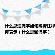 什么是通假字如何辨析注释中是如何表示（什么是通假字）
