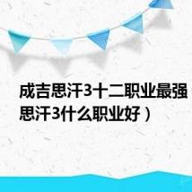 成吉思汗3十二职业最强(成吉思汗3什么职业好)