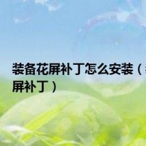 装备花屏补丁怎么安装（装备花屏补丁）