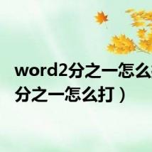 word2分之一怎么打（2分之一怎么打）
