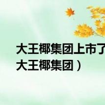 大王椰集团上市了吗（大王椰集团）