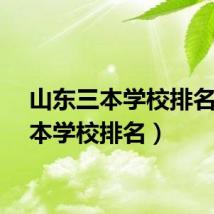山东三本学校排名(三本学校排名)