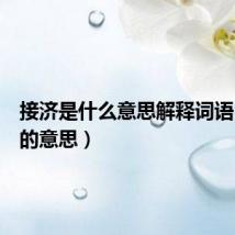 接济是什么意思解释词语(接济的意思)
