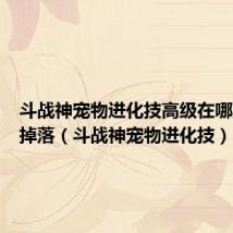 斗战神宠物进化技高级在哪里可以掉落(斗战神宠物进化技)