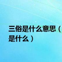 三俗是什么意思（三俗是什么）