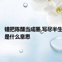 错把陈醋当成墨,写尽半生都是酸是什么意思