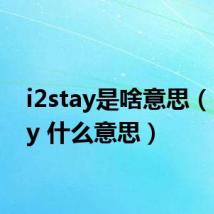 i2stay是啥意思（i2stay 什么意思）