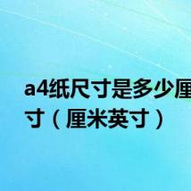 a4纸尺寸是多少厘米英寸(厘米英寸)