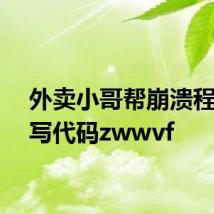 外卖小哥帮崩溃程序员写代码zwwvf