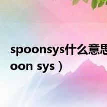 spoonsys什么意思（spoon sys）