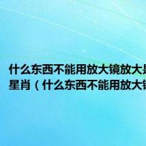 什么东西不能用放大镜放大是什么星肖（什么东西不能用放大镜放大）