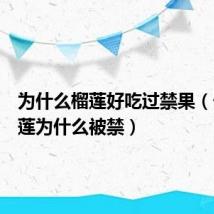 为什么榴莲好吃过禁果(一支榴莲为什么被禁)
