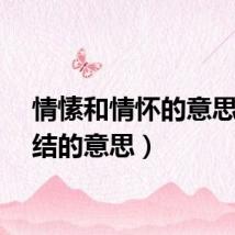 情愫和情怀的意思（情结的意思）