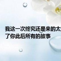 我这一次终究还是来的太迟错过了你此后所有的故事