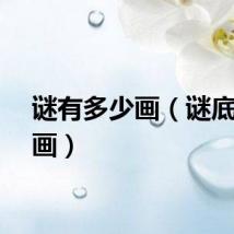 谜有多少画（谜底多少画）