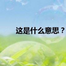 这是什么意思？